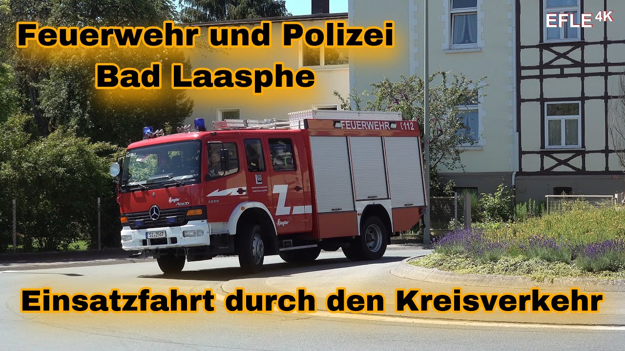 HLF 20 und TLF 16/25 FF Bad Laasphe + FuStW Polizei