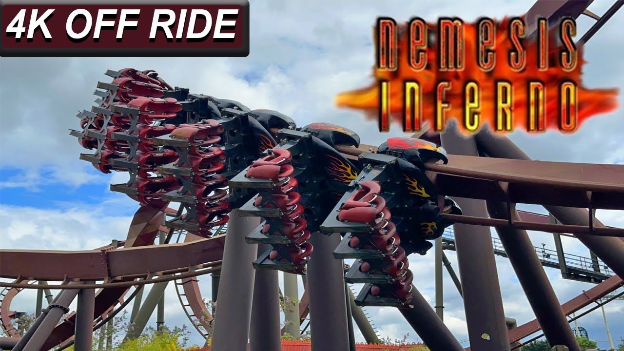 Nemesis Inferno (4K OFF Ride POV)- Thorpe Park, Chertsey, London, GB