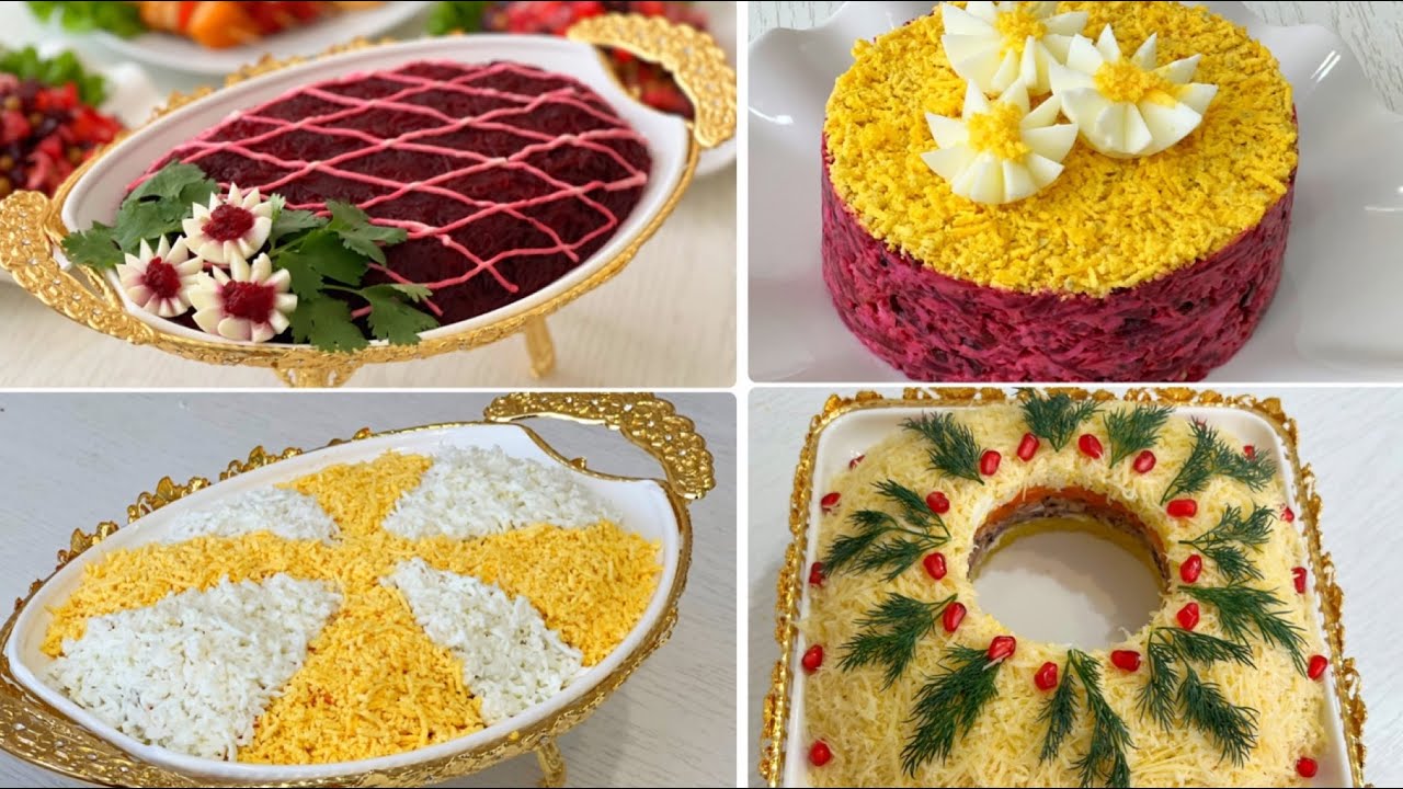 Все Гости Просили Рецепт Вкусного САЛАТА! Топ 4 Вкуснейших Салата  САЛАТЫ С МАЙОНЕЗОМ