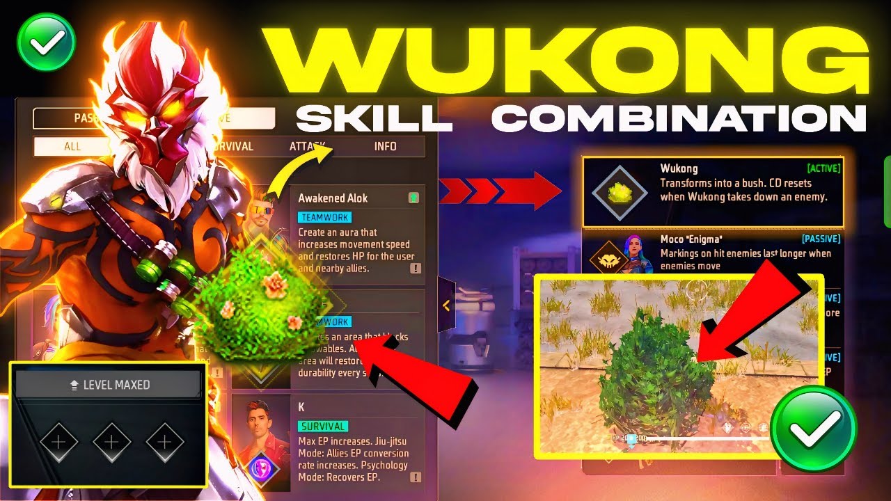 Wukong Best character combination 2025 | Best character combination in free fire | Wukong character