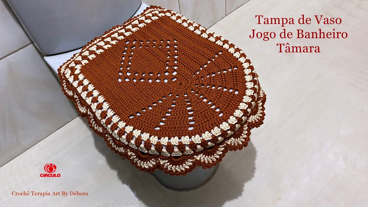 Tampa Vaso Jogo de Banheiro Tâmara em Crochê
