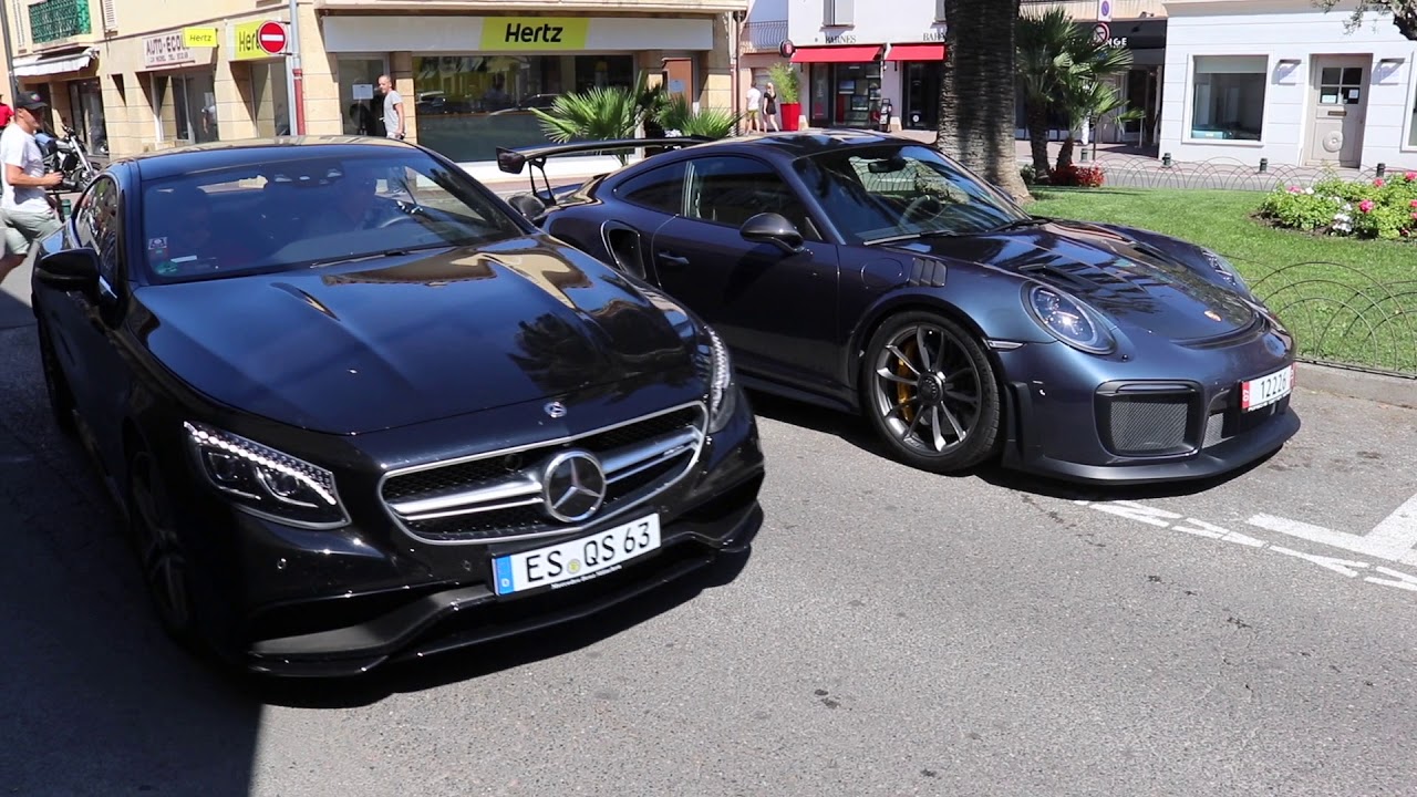 Yachting Blue Porsche GT2 RS Revving in St Tropez
