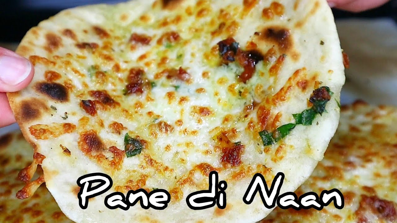 Pane di Naan, cotto in padella,senza lievito, con 2 varianti golose!