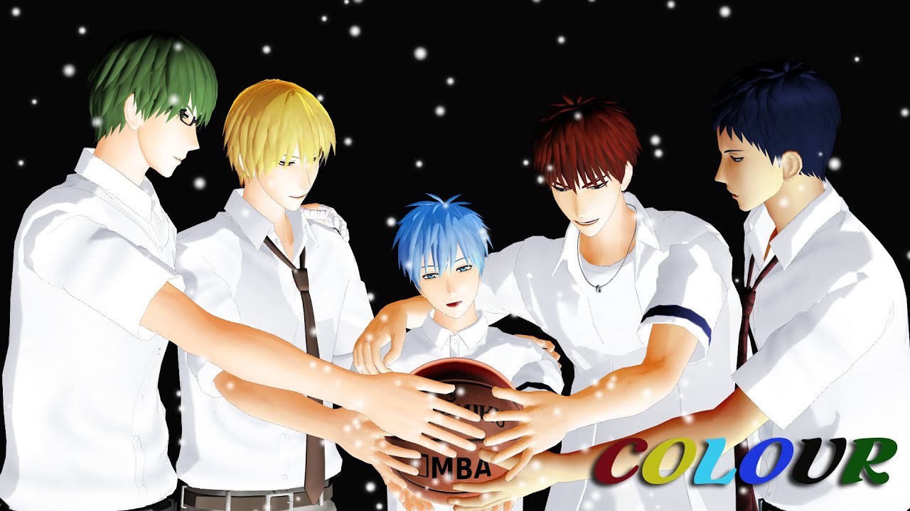 【MMD黒バス】黒火黄緑青で『COLOUR』