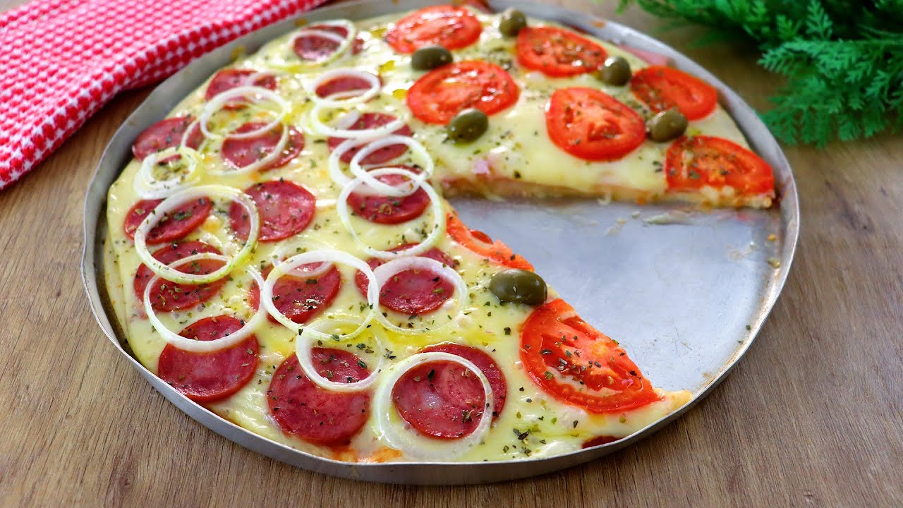 PIZZA DE LIQUIDIFICADOR ECONÔMICA SIMPLES E DELICIOSA