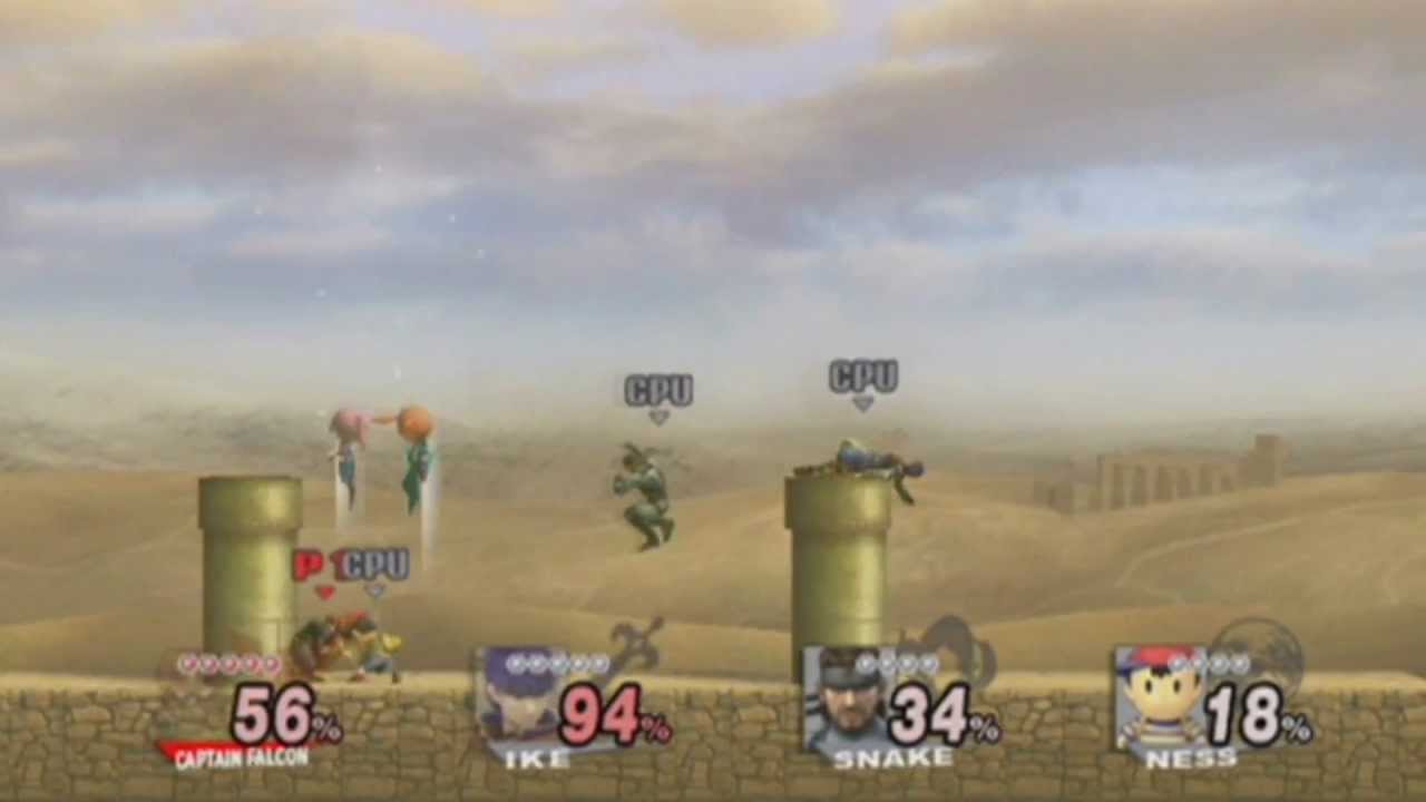 Super Smash Bros Brawl - Captain Falcon vs. Snake vs. Ness vs. Ike