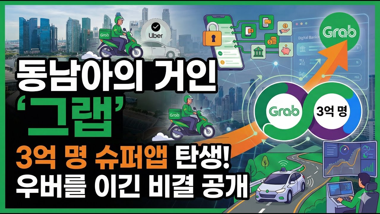 동남아의 거인 '그랩', 3억 명 슈퍼앱 탄생! 우버를 이긴 비결 공개!