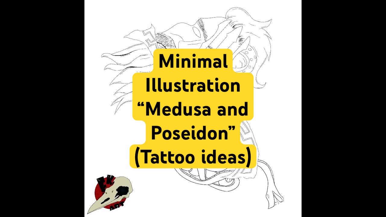 Minimal illustration “Medusa and Poseidon”Create with 