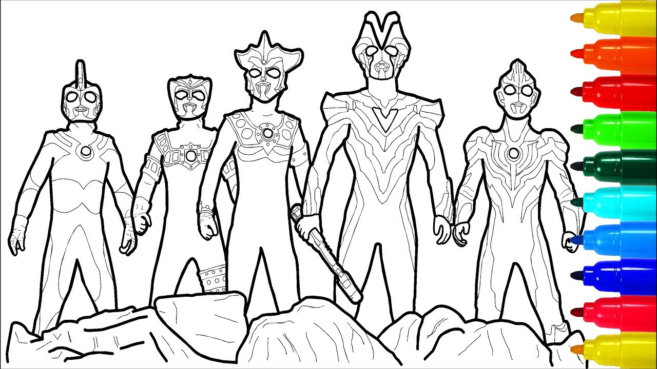 Ultraman Ultra Fight Victory Coloring Pages | Colouring Pages for Kids with Colored Markers