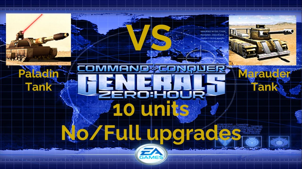 Command and Conquer Generals ZeroHour 10 Paladin Tanks VS Marauder Tanks