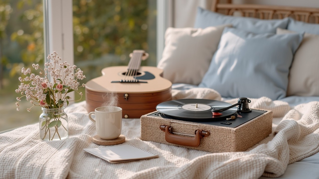 Утренний кофе гитарные вибрации~ Уютная акустическая атмосфера кафе для релаксации