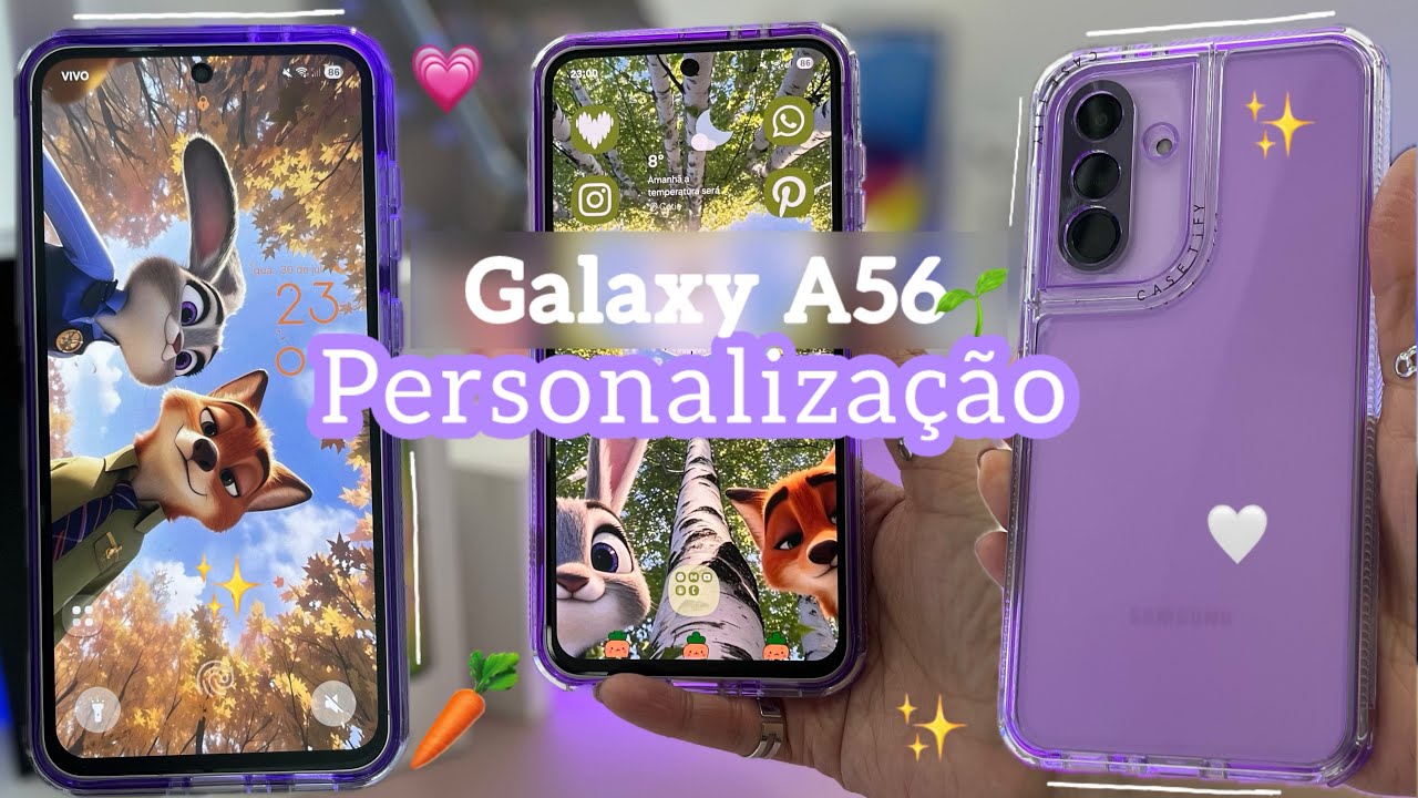 Personalização ZOOTOPIA completa no Galaxy A56 🐰✨ | aesthetic + widgets + wallpaper #samsung #galaxy