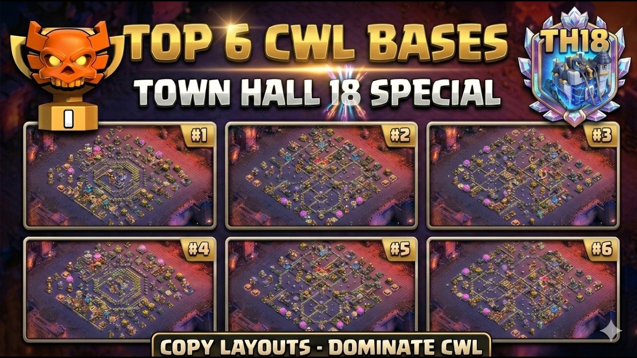 Top 6 TH18 Anti 3 Star Bases – March CWL Special!