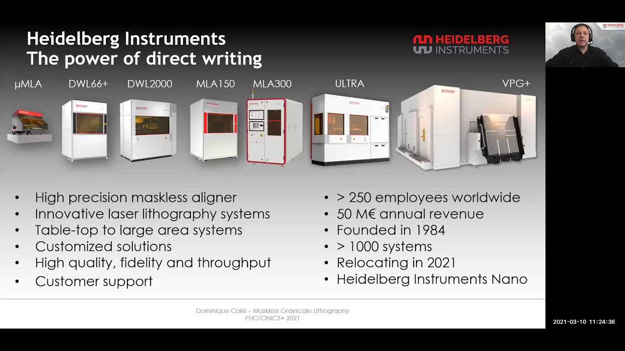 HEIDELBERG INSTRUMENTS - Maskless Grayscale Lithography PHOTONICS+2021