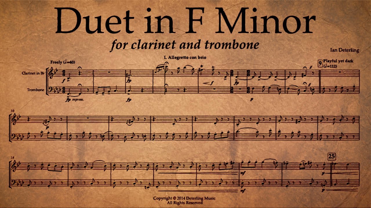 Duet for Clarinet and Trombone in F Minor
