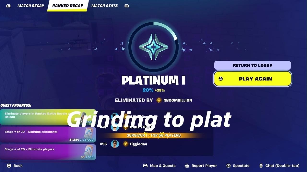 Fortnite grinding to plat