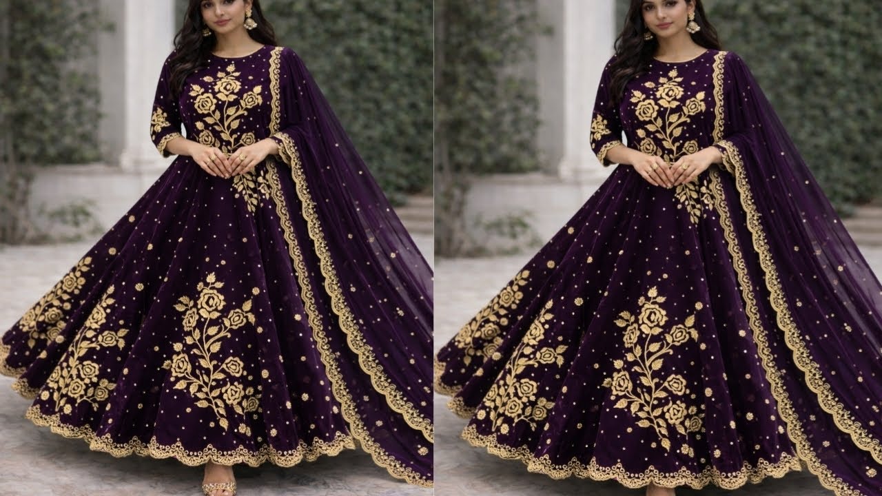 Latest Velvet Cutwork Design 2026 🔥/ Soldering Iron Cutwork Full Tutorial | Designer Umbrella Frock