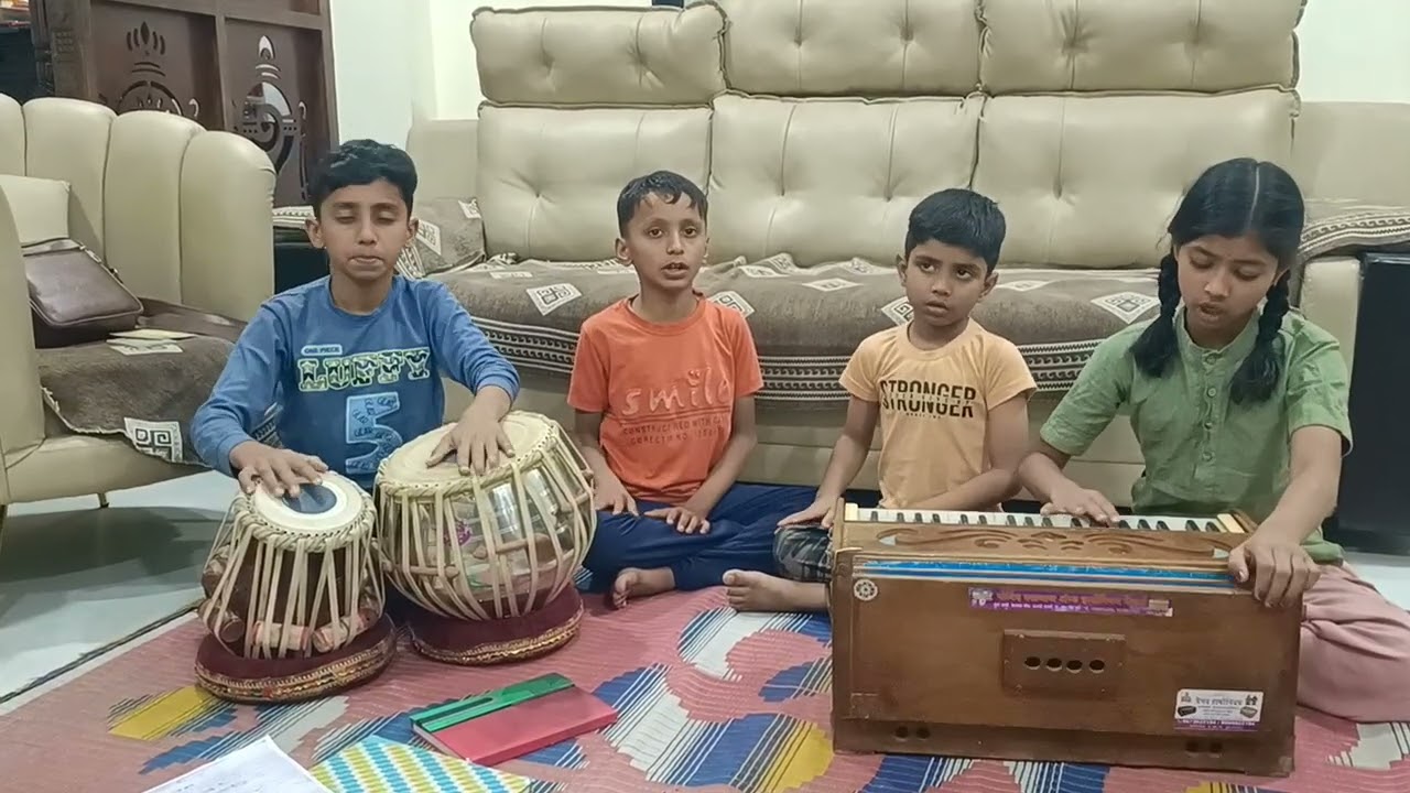 राग - तिलक कामोद.. माहेश्र्वरी तुपे, युगेंद्र तुपे,सर्वज्ञ तुपे....तबला - जन्मेजय तुपे