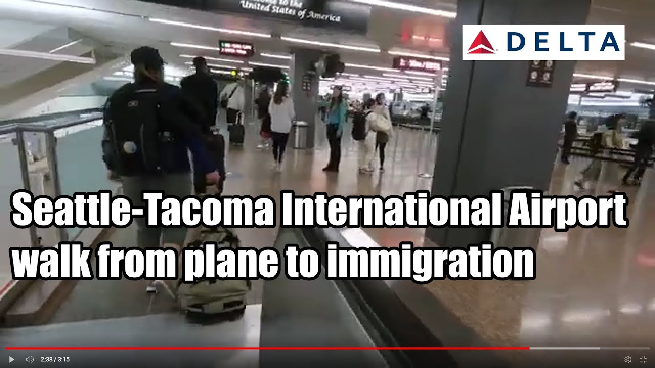 Arrival at Seattle Tacoma International Airport from plane to Immigration S gates | Delta Air Lines