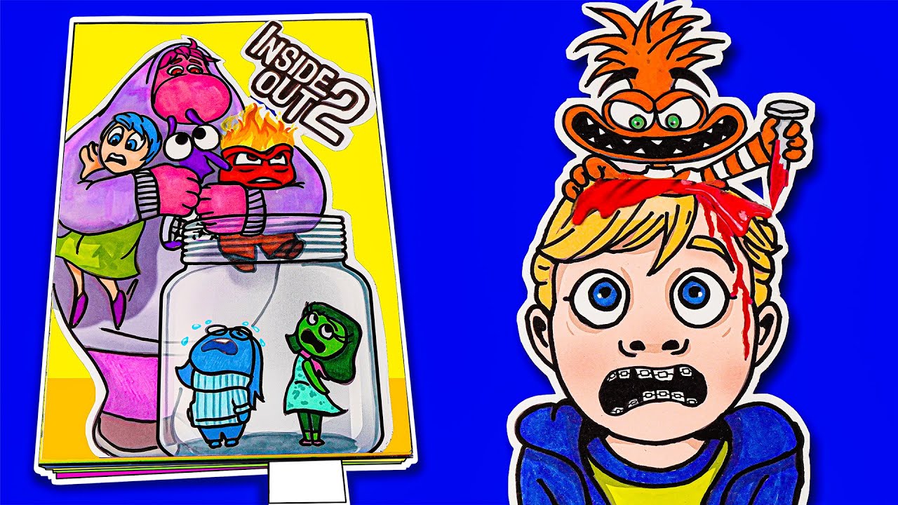 Making INSIDE OUT 2 Game Book（+ Riley Squishy）DIY 인사이드 아웃 2（Embarrassment Squishy）INTENSAMENTE 2