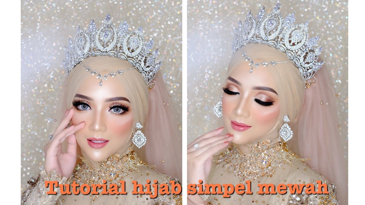 tutorial hijab pengantin simpel