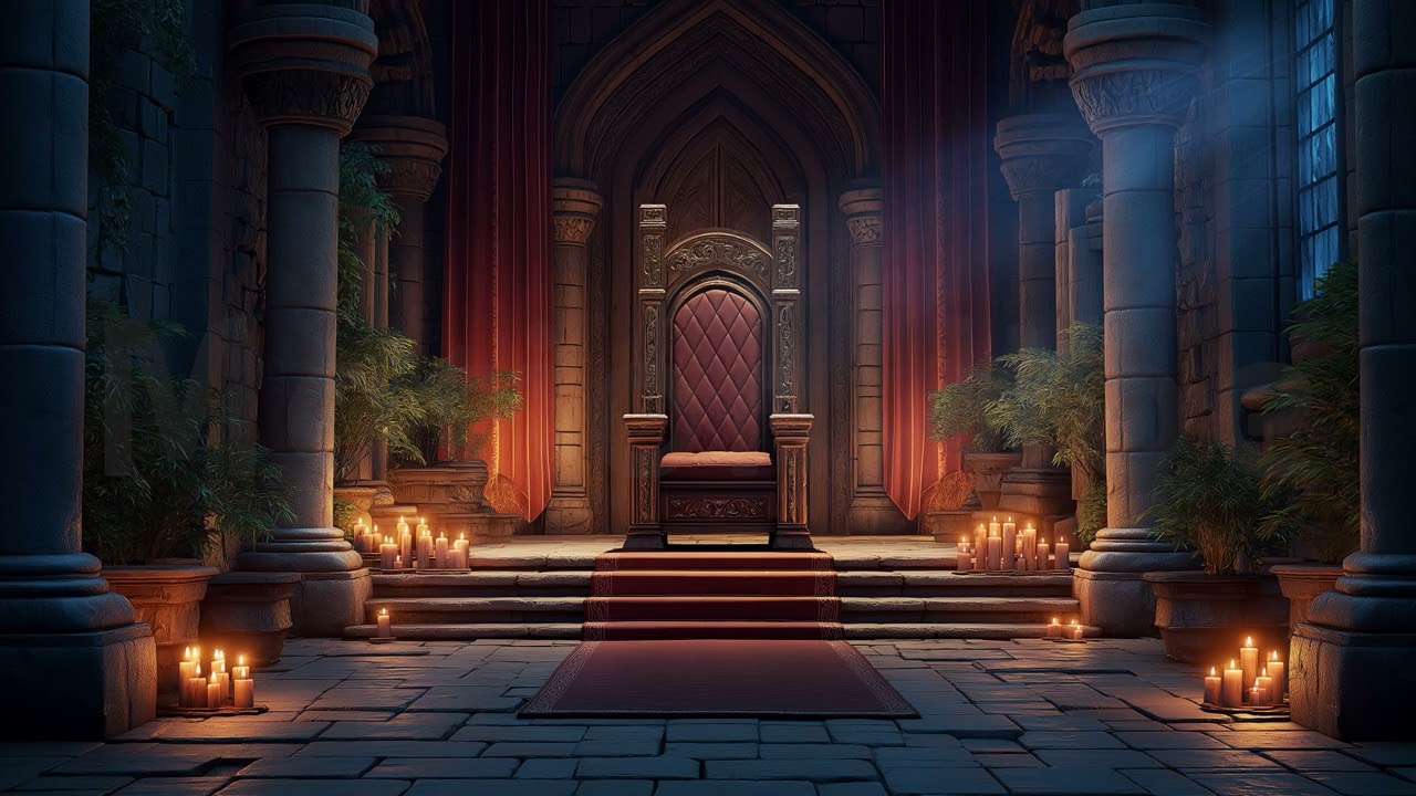 Medieval Throne Room Ambience | Forgotten King&rsquo;s Candlelit Crown Chamber Background