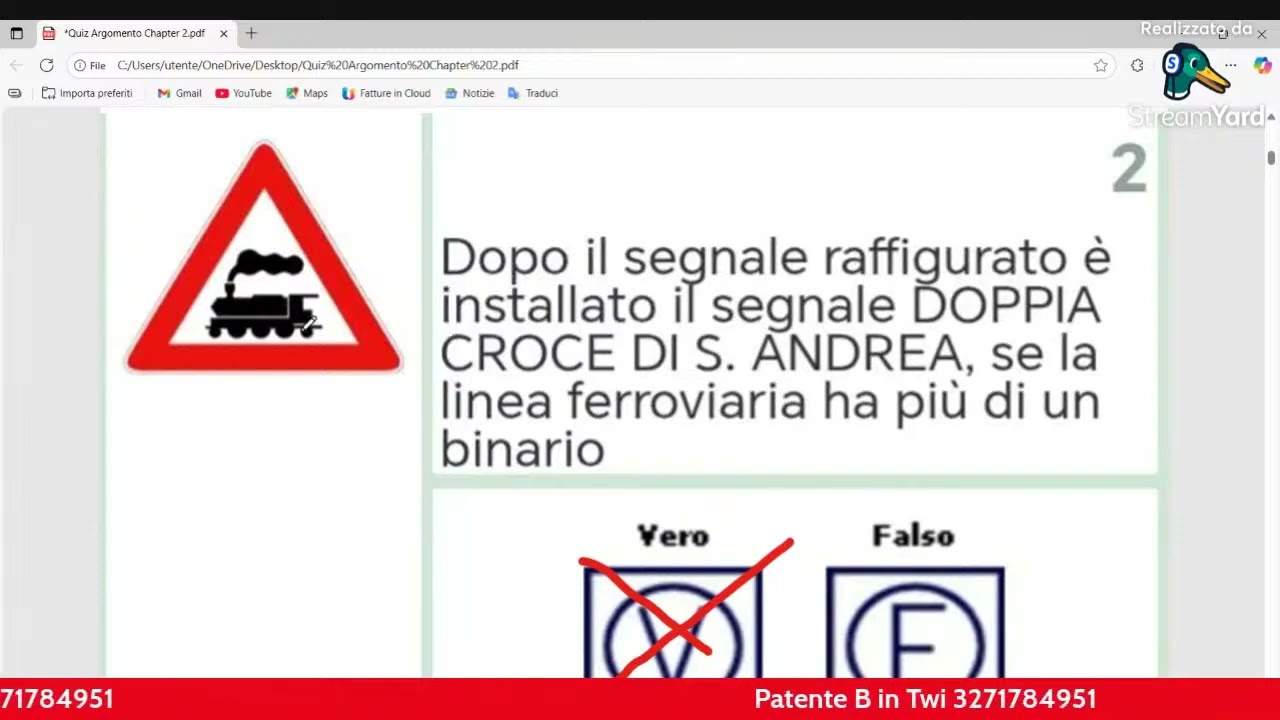 Chapter 2 Lesson 6  Twi Argomento quiz su segnali di pericoli