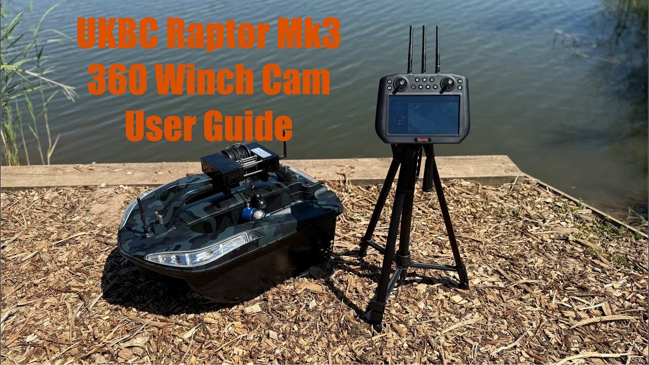UKBC Raptor MK3 Bait Boat 360 Degree Rotating Winch Camera Guide