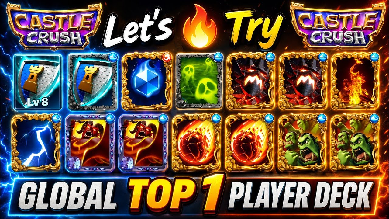 Let's 🔥 Try Global Top 1 Player Deck! Castle Crush 