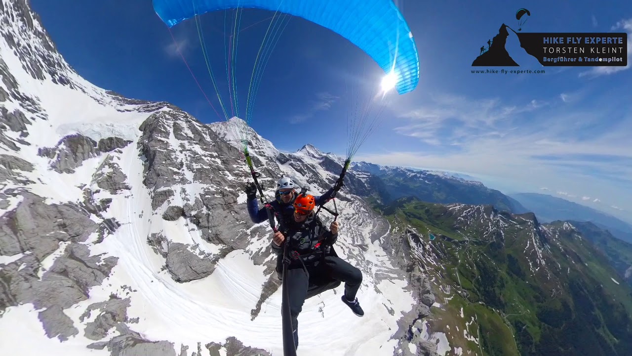 Spektakulärer Tandemflug vom Jungfraujoch (3400m) nach Grindelwald – Adrenalin pur!
