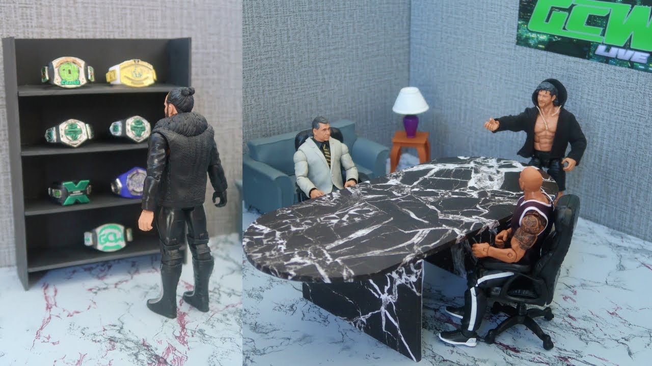 BUILDING MY OWN WWE FIGURE BACKSTAGE GM OFFICE!