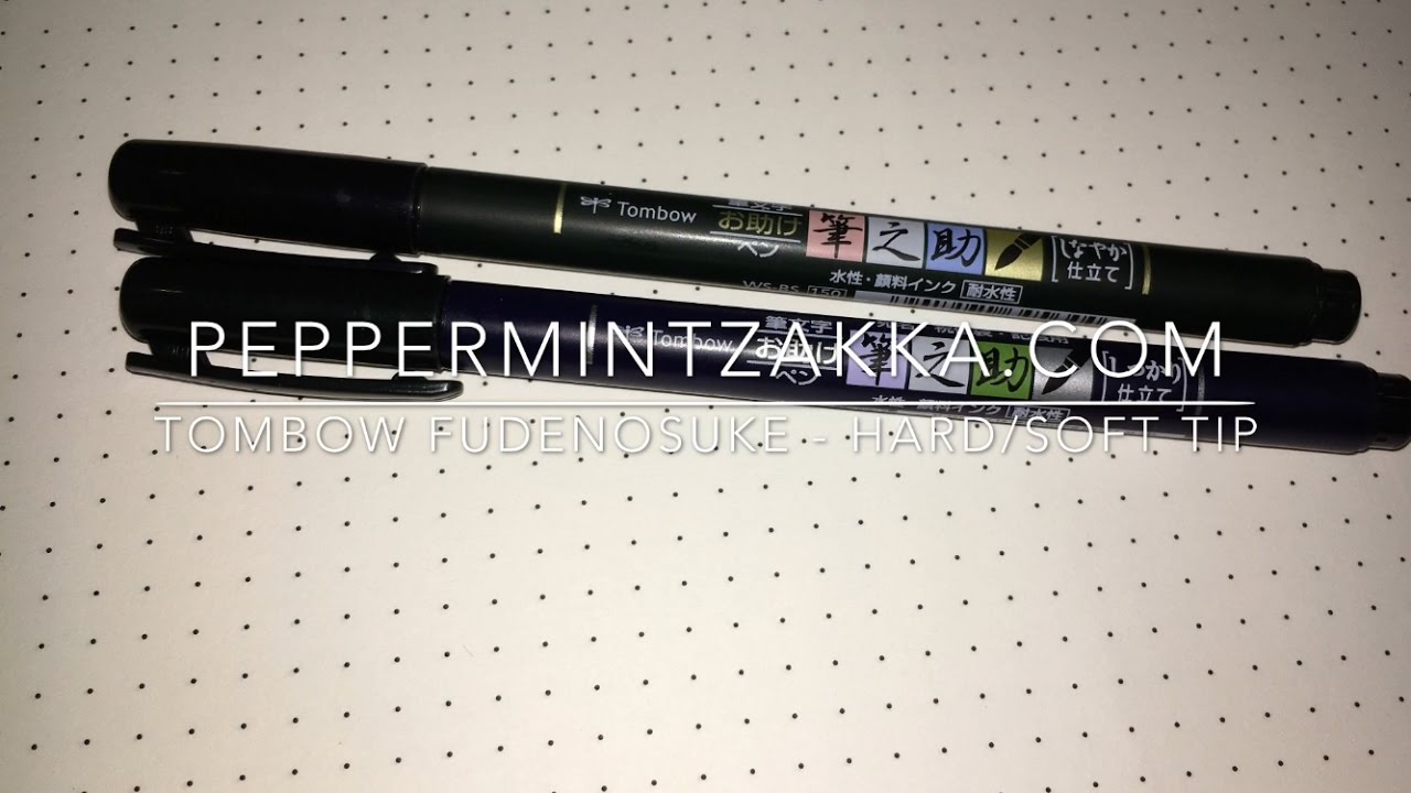 Tombow Fudenosuke - Hard/Soft Tip Demo Video by PeppermintZakka.com