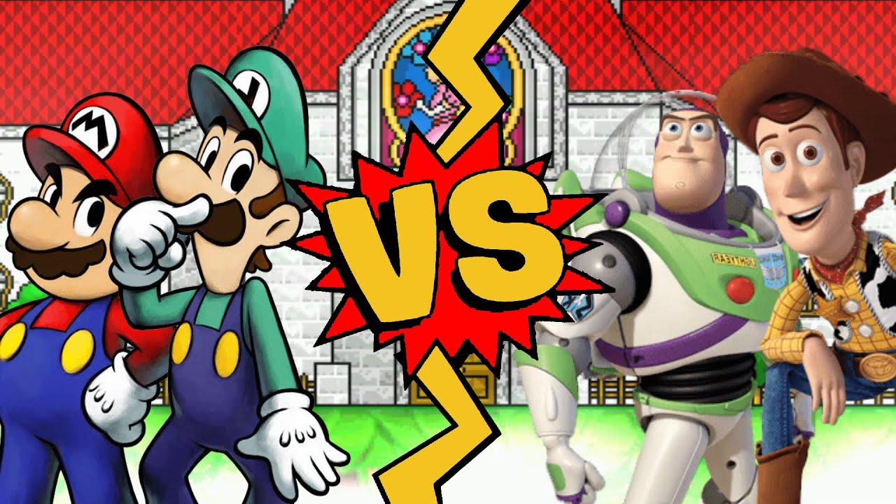 M.U.G.E.N. Battles | Mario/Luigi vs Woody/Buzz Lightyear | Super Mario vs Toy Stoy