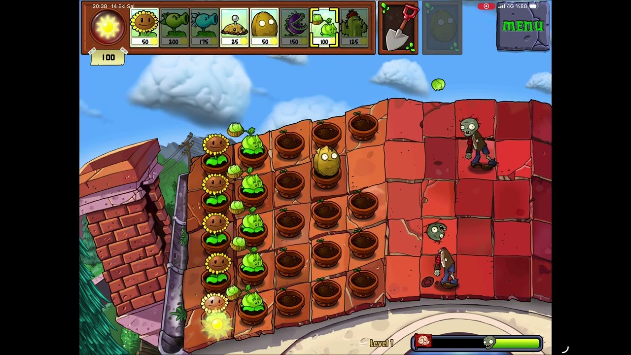 🌻 Plants vs Zombies HD - Level 5-1 | Çatıya İlk Adım! Yeni Bitkilerle Savunma