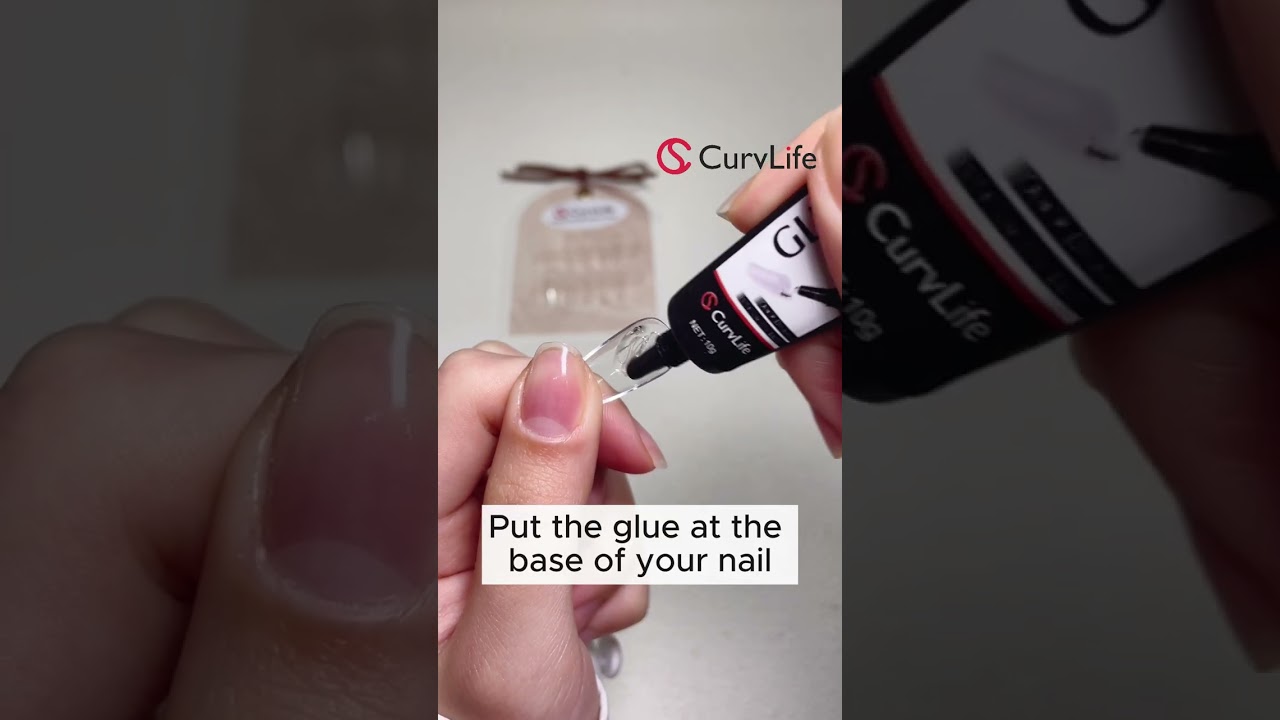 Semi-solid nail glue tutorial