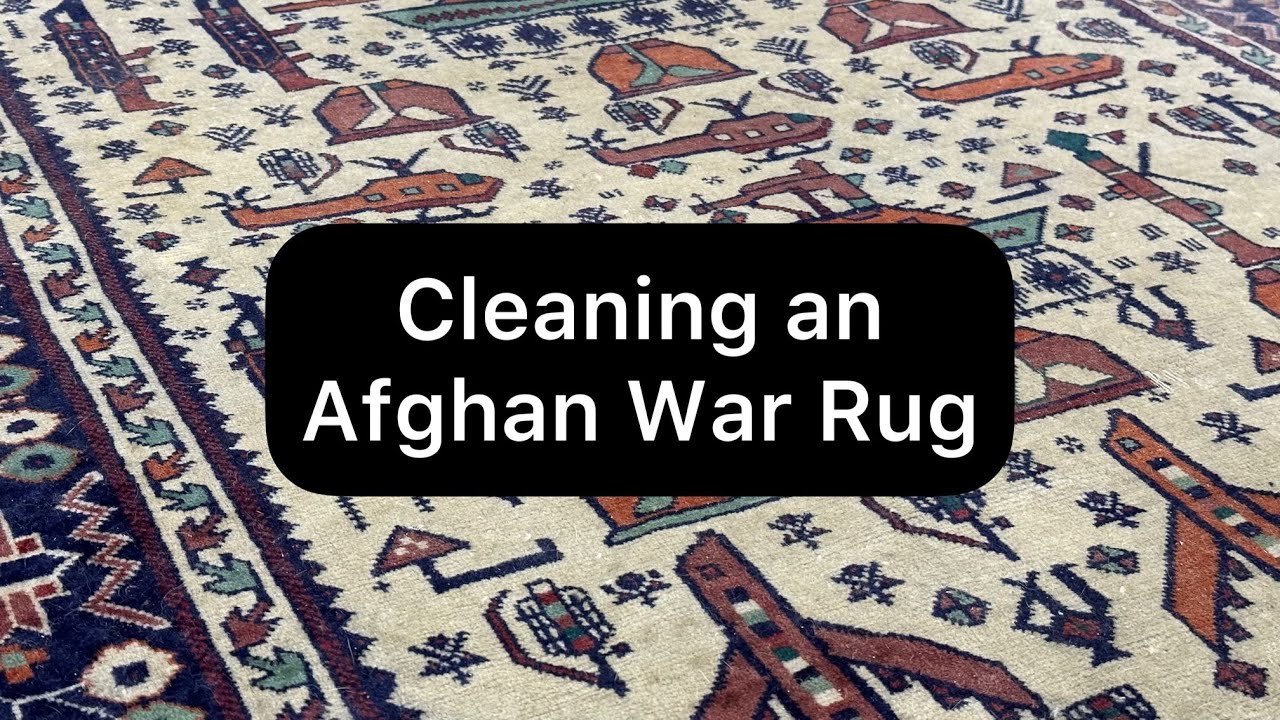 Cleaning an Afghan WAR Rug! #afghanwar #rugcleaning #asmr