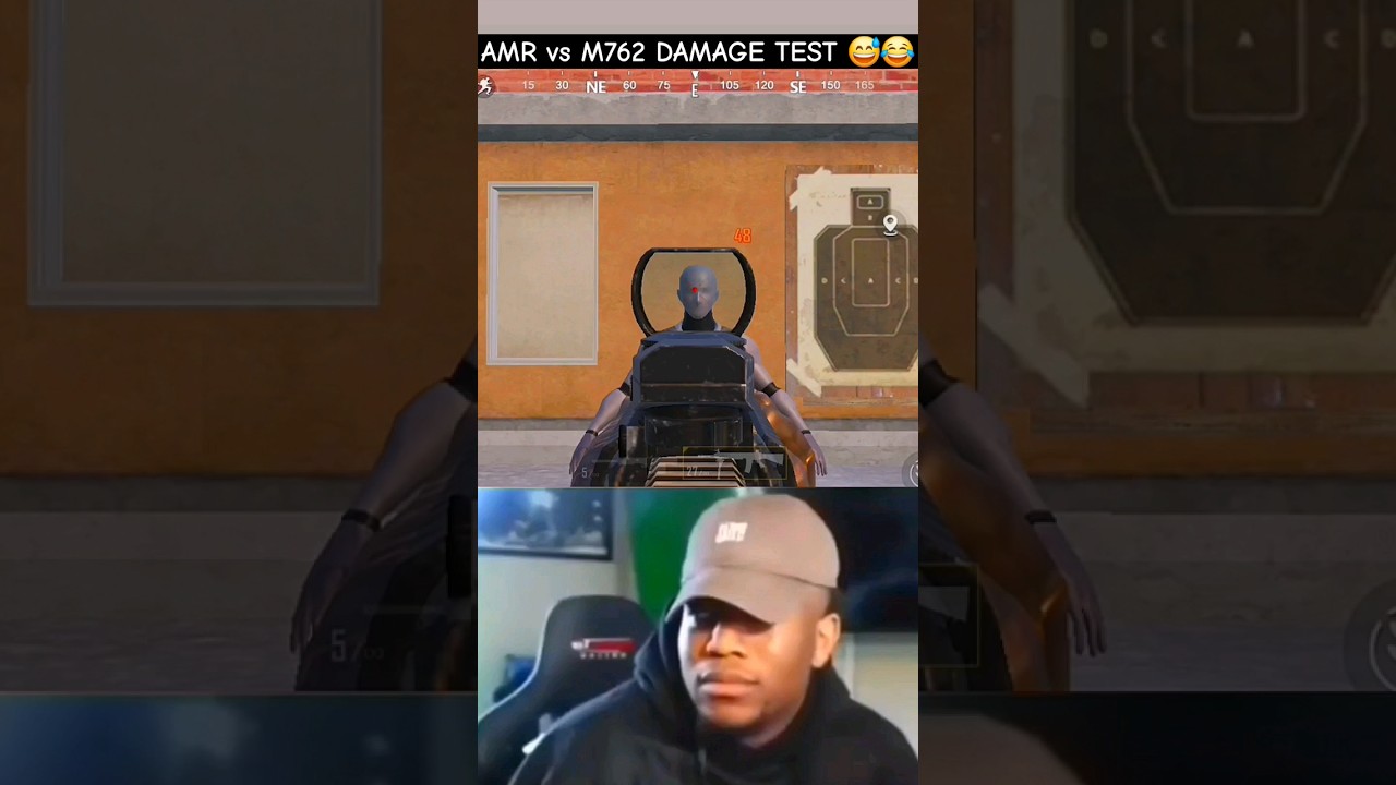 AMR vs M762 damage test😂😅 #bgmi #shortsfeed #lokigaming #gaming #pubgmobile #funny