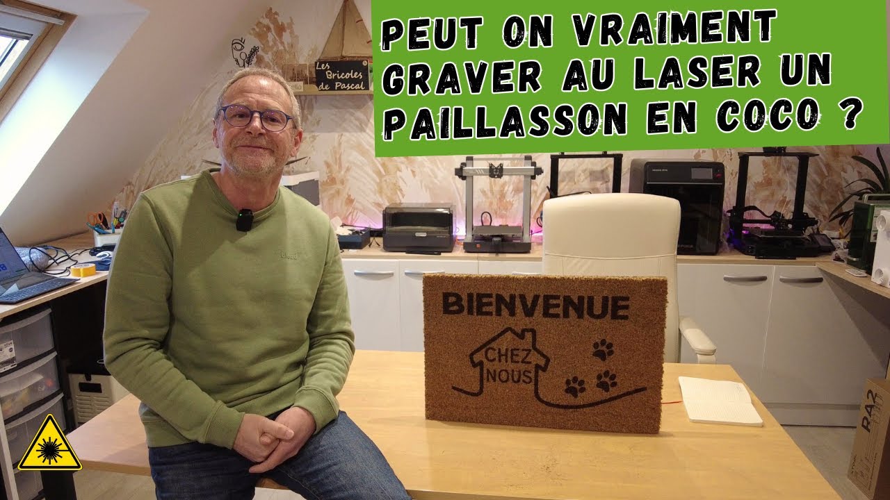 Gravure Laser sur fibre de coco , comment créer un paillasson unique