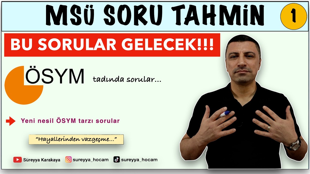 1) 2026 MSÜ'de Gelecek 5 Soru | Çıkma İhtimali Yüksek I MSÜ Coğrafya SON PROVA!