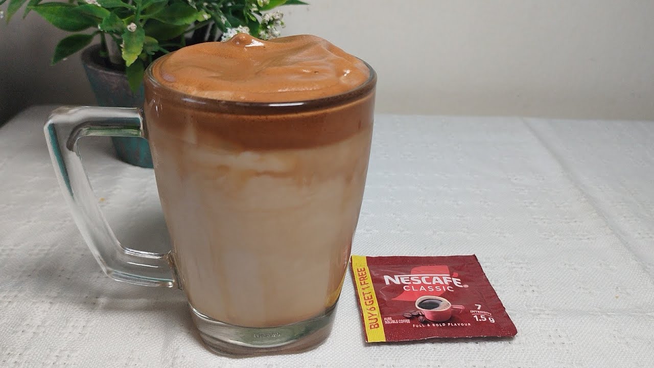 How to make whipped coffee at home. Iced coffee. whipped coffee also known as dalgona coffee.