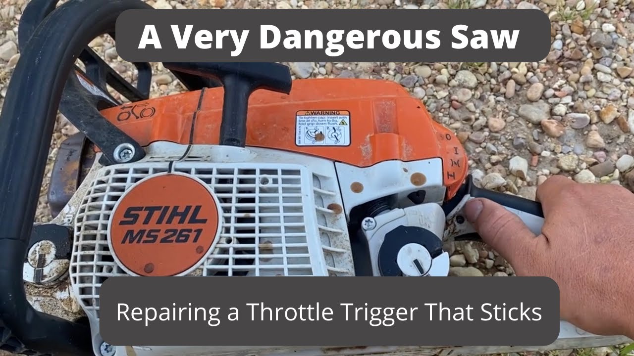 Ремонт курка газа на бензопиле Stihl MS 261