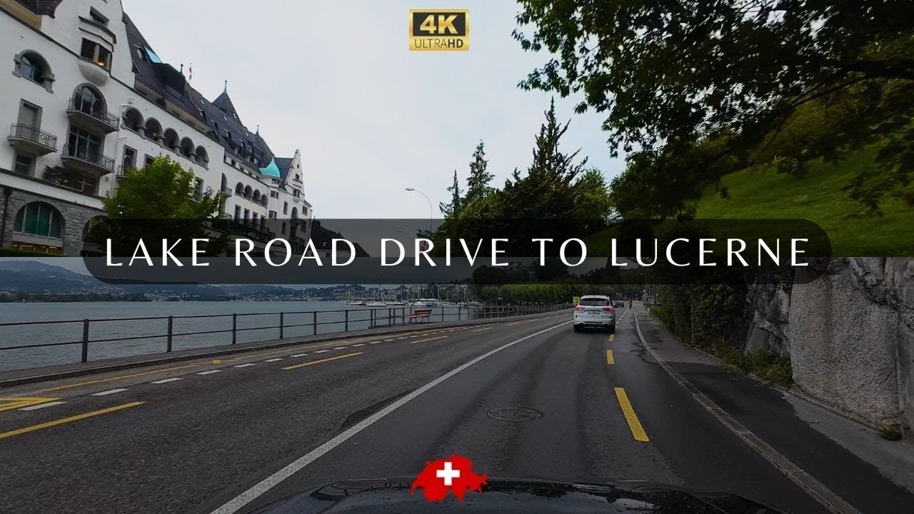 4K Altdorf to Lucerne Lake Road Scenic Rainy Drive