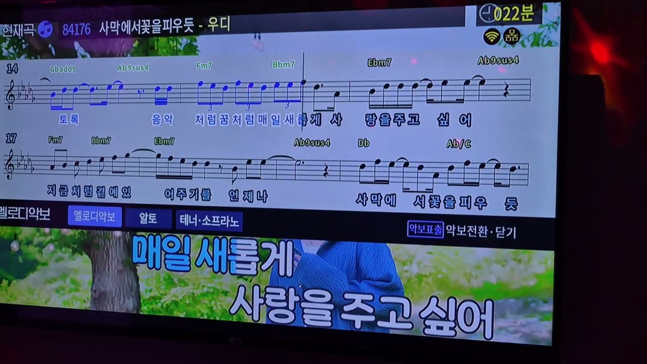 우디 - 사막에서 꽃을 피우듯 [노래방 커버]