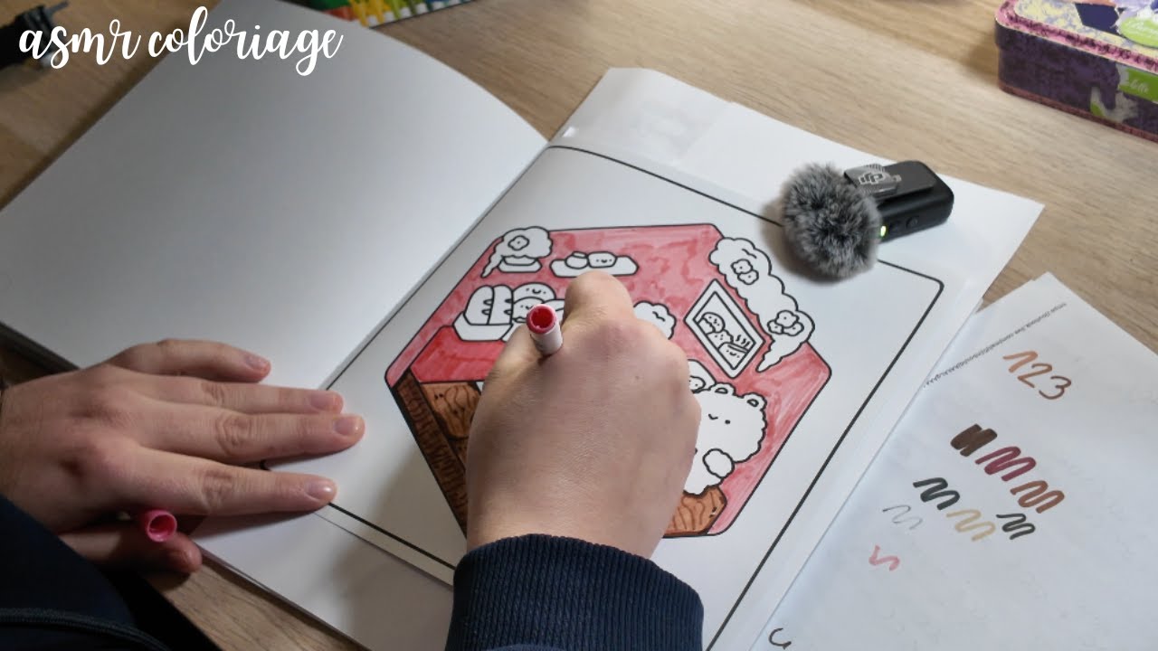 ASMR- coloriage cosy 🧸 (feutres, feuilles..) ✨