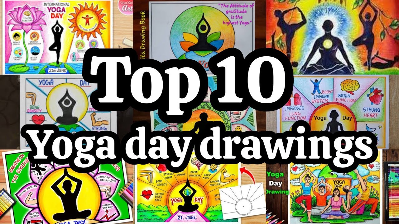 Yoga Day Drawing / International Yoga Day Drawing / Yoga Day Poster Drawing / Yoga Drawing /Yoga Day