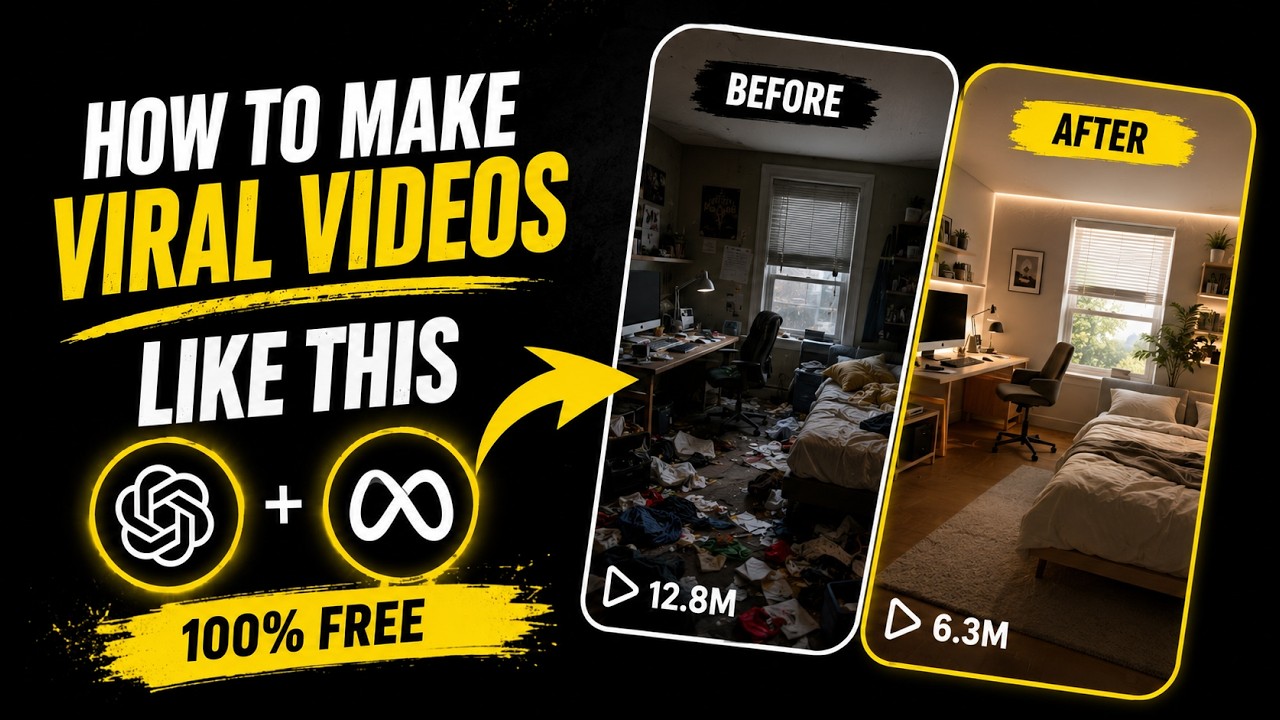 How To Make Viral AI Room Transformation Videos (100% FREE AI Tools)