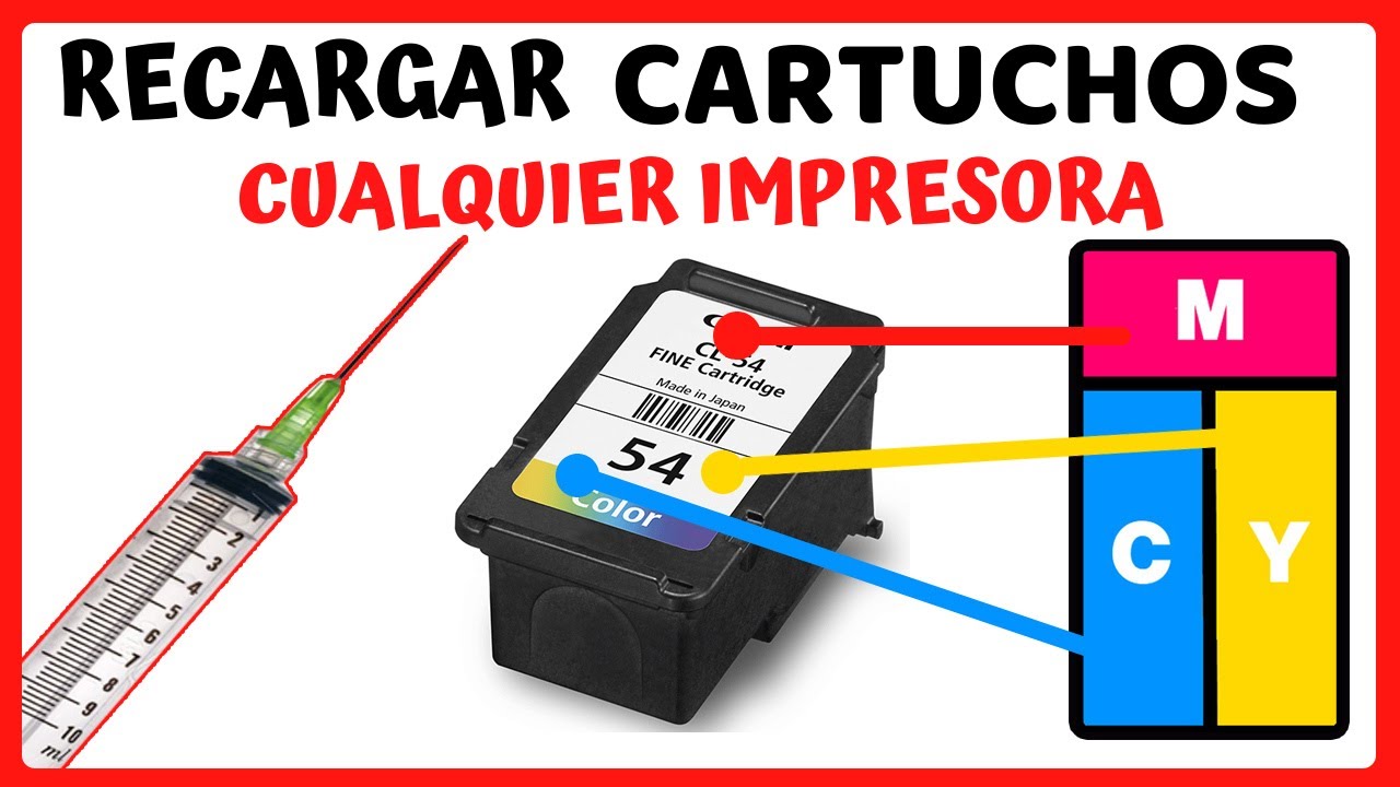 Como RECARGAR UN CARTUCHO Canon - RECARGAR CARTUCHOS de cualquier Impresora CANON -RELLENAR CARTUCHO