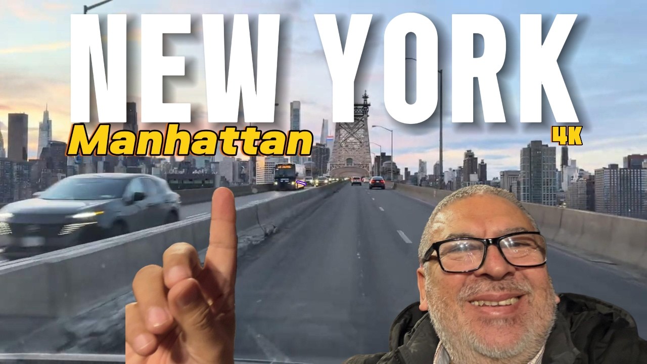 RECORRIENDO El East River 🚗 Llegando a Manhattan (Visión 4K)