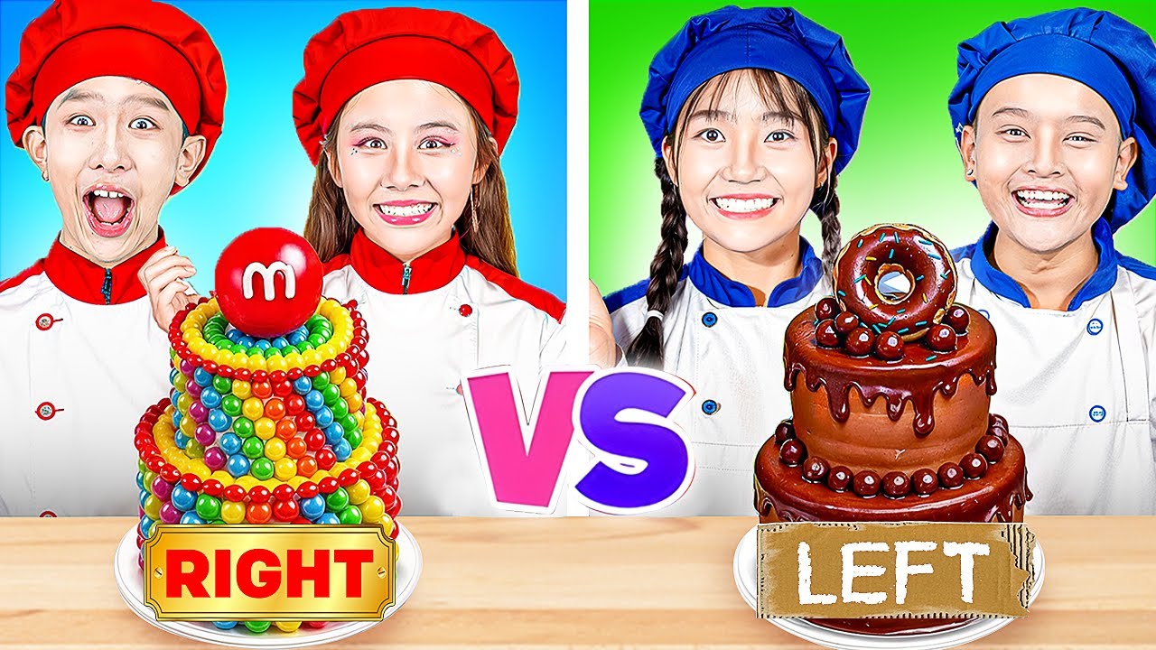 Izquierda O Derecha Pastel? Pareja Pobre Vs Pareja Rica En Concurso De Cocina