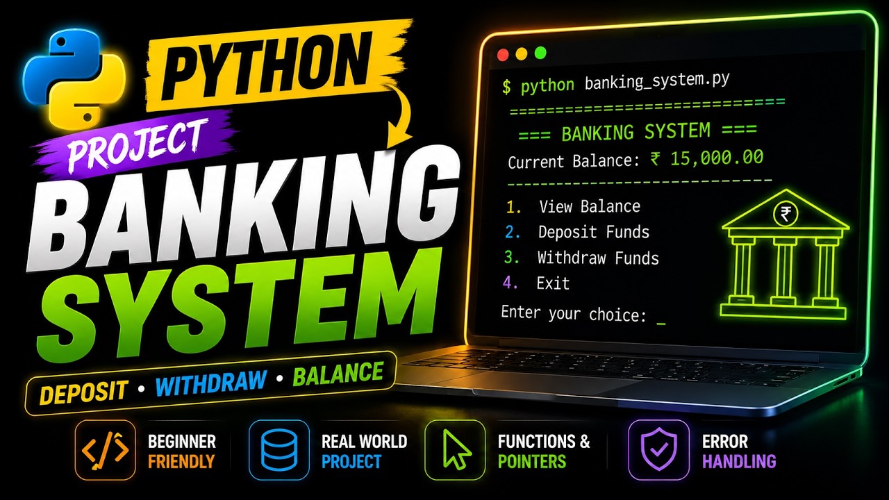 Build a Simple Banking System Project in Python | Full Step-by-Step Tutorial